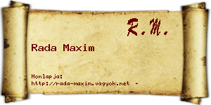 Rada Maxim névjegykártya
